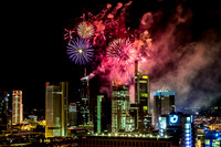 Feuerwerk zum Wolkenkratzer Festival 2013 in Frankfurt am Main